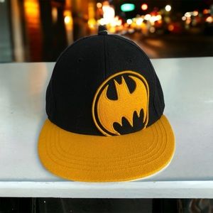 Batman DC Comics Black Gold Ball Cap Hat Fitted L/XL Baseball Wool Blend